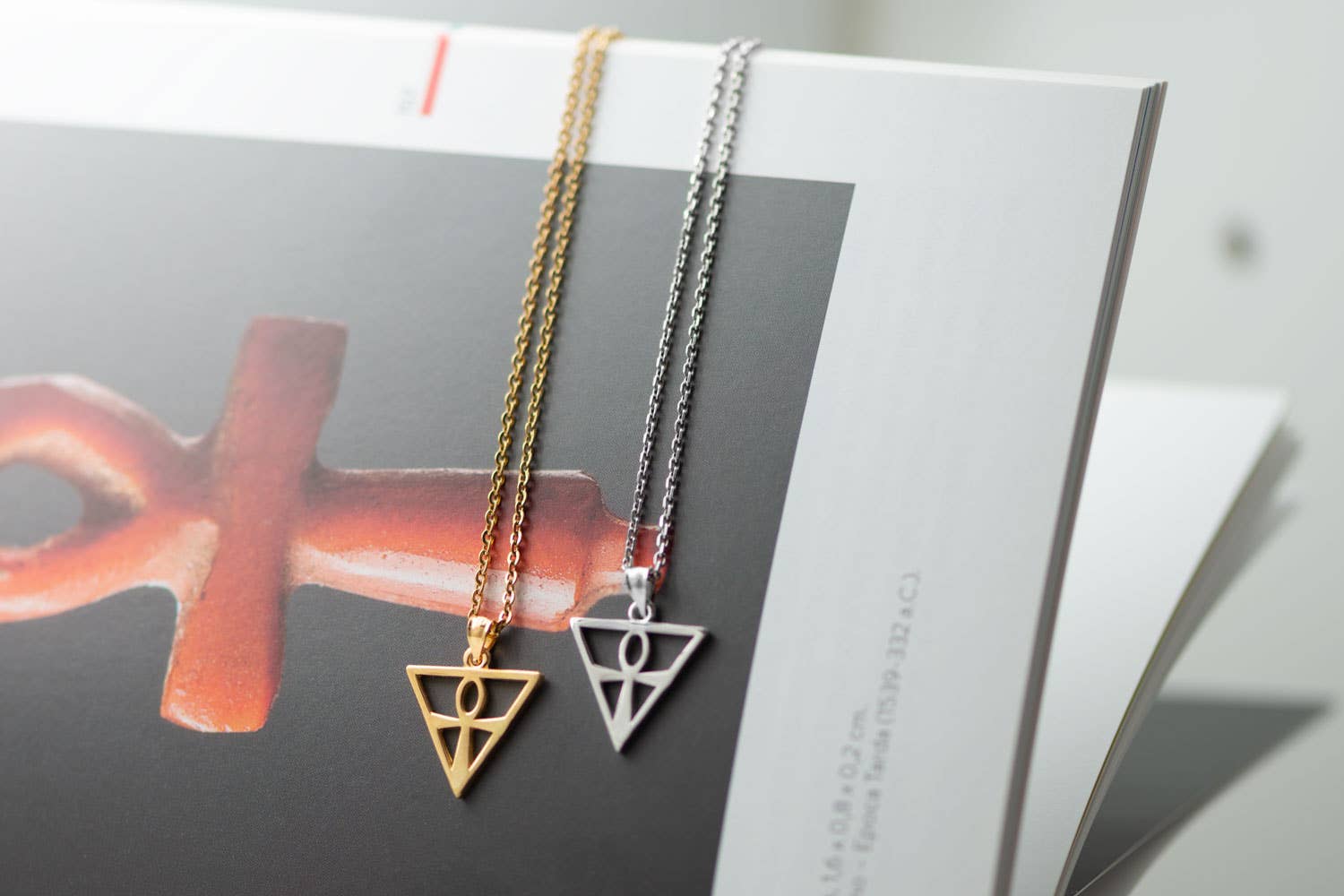 TALISMAN JEWELLERY (D&Fidanverdi, S.L.) - Wholesale Pendant/Charm Necklace - Triangle Ankh Cross Pendant Egypt 18k Gold Plated4