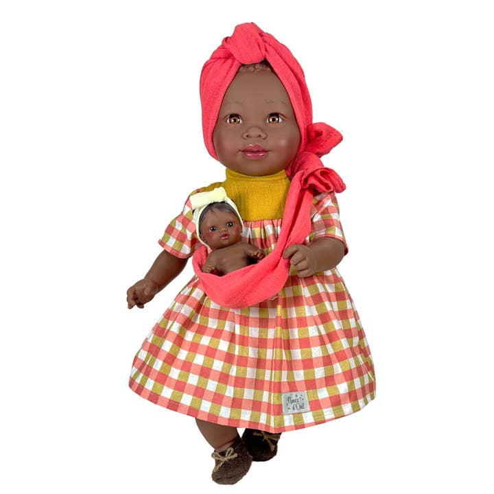 MARÍA DOLL WITH VICHY BABY for wholesale by Nines Artesanals d'Onil Dolls