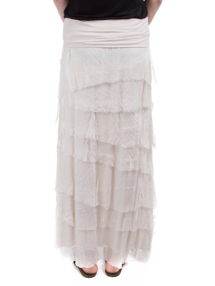 Gigi Moda - Vente Jupe – femme - Jupe volantée longue en soie7