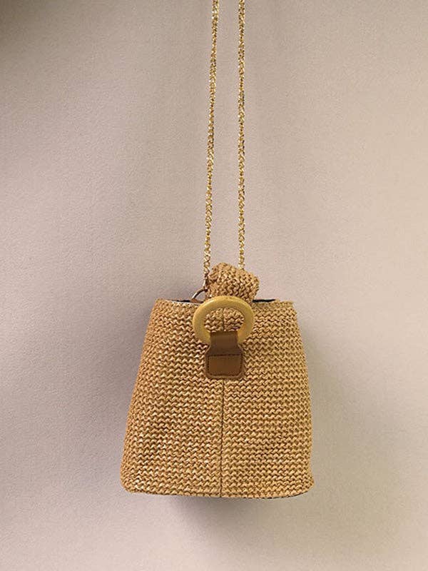 KHAKI Casual Simple Weave Handbag for wholesale on Faire5