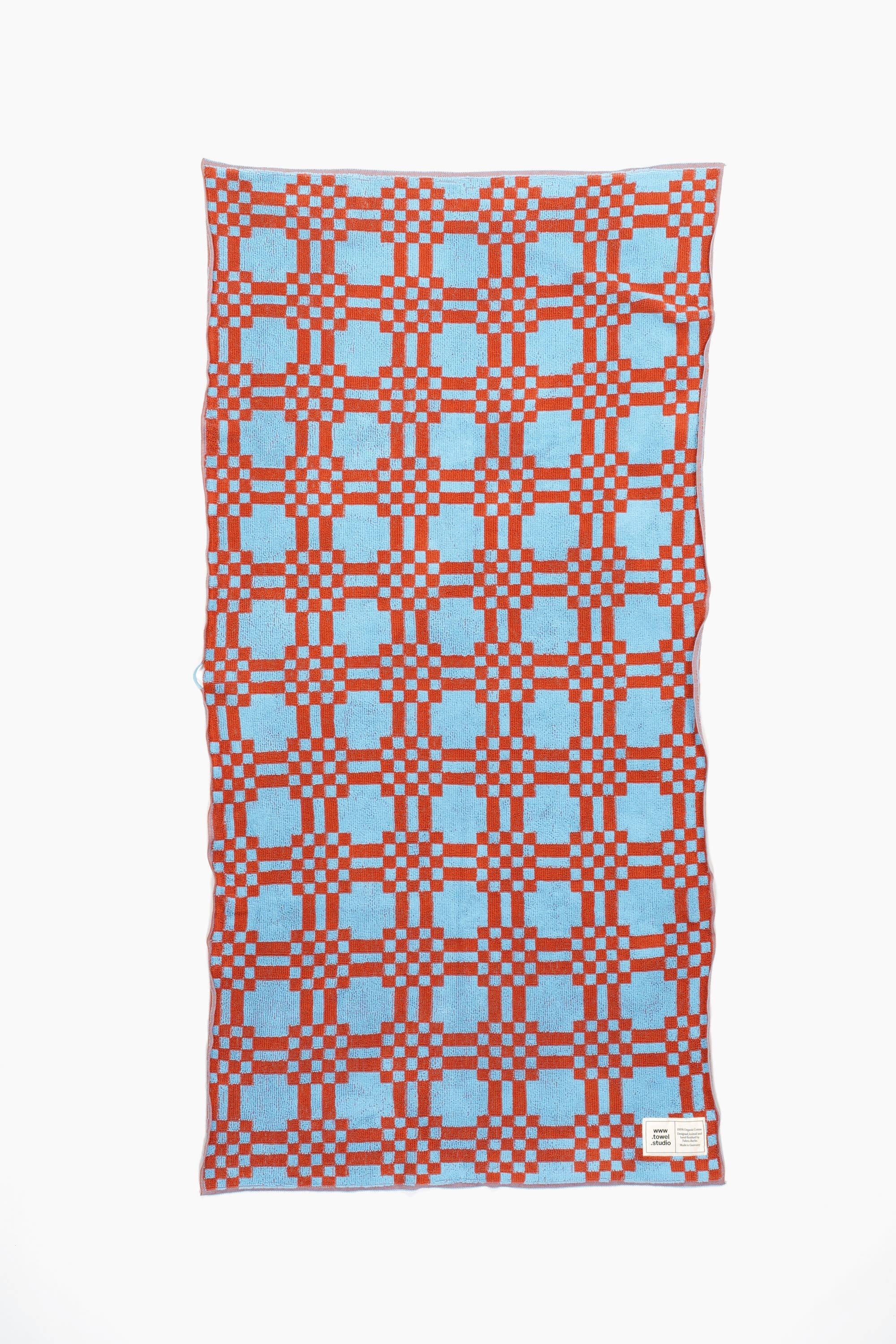 towel.studio - Venta al por mayor Juegos de toallas - Set de 4 toallas de baño tejidas con patrón geométrico | 4 colores, 1 unidad cada uno4