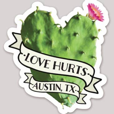 Sticker - Love Hurts for wholesale by Justin Kipp Art