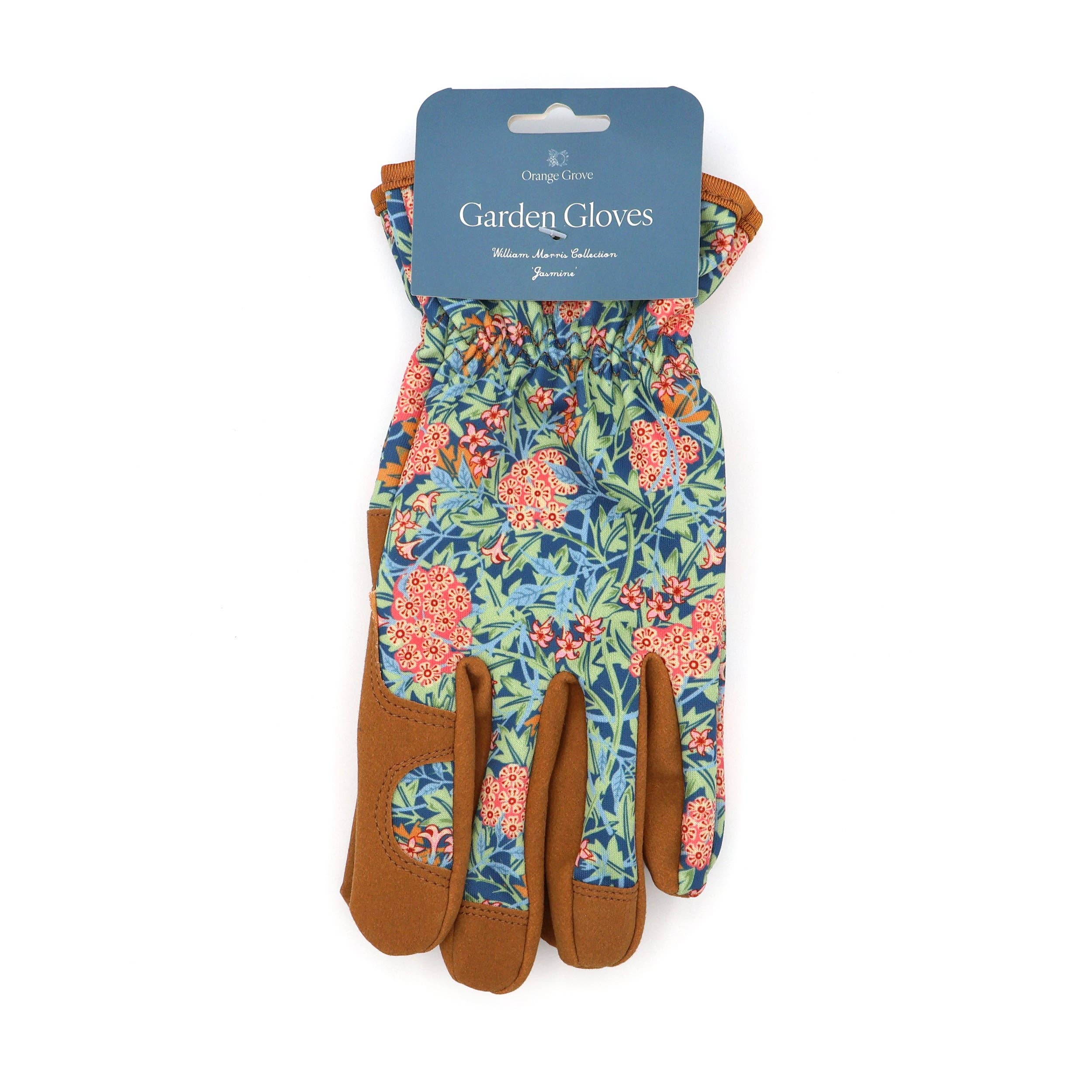 Robert Frederick Ltd – wholesale Garden gloves – Orange Grove Outdoor Gardening Gloves - Women's One Size - William Morris Design - Padded with Elastic Cuffs4