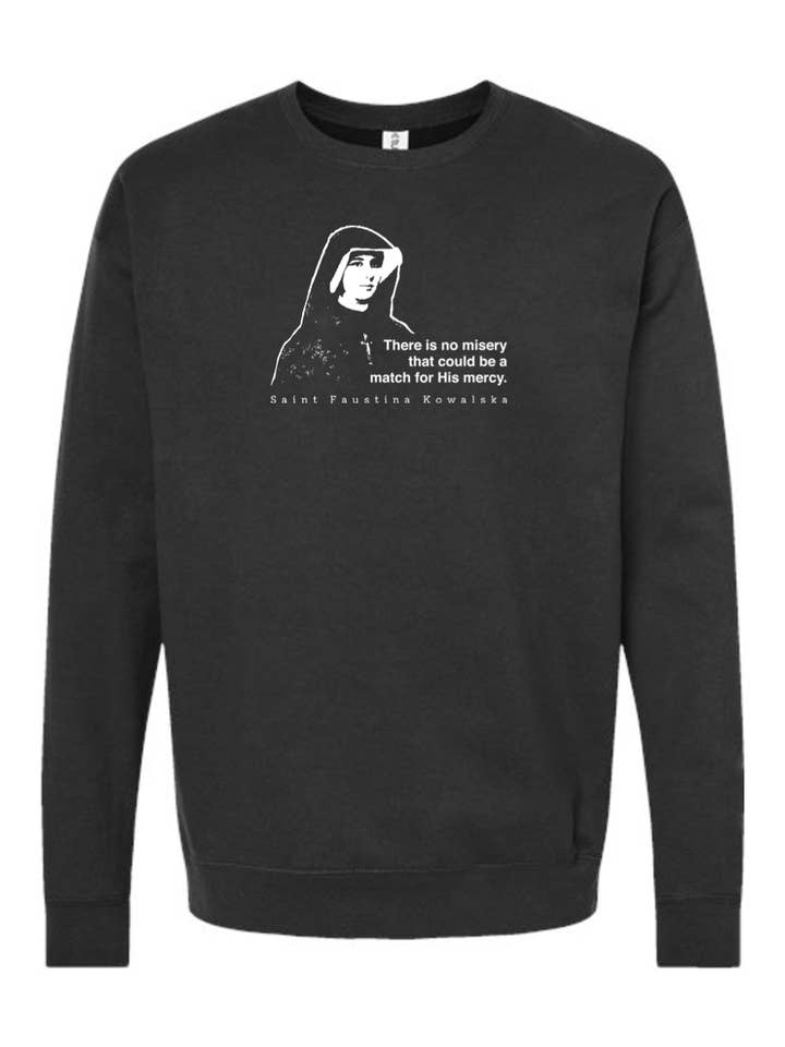 Sock Religious - Wholesale Graphic Sweatshirt - Unisex - Mercy Message - St. Faustina Kowalska Crewneck Sweatshirt