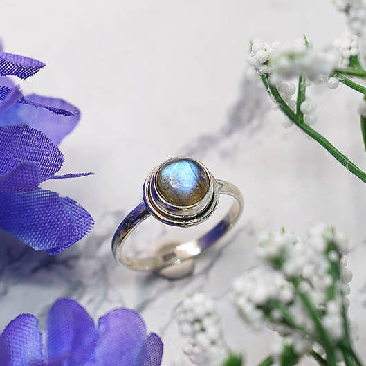 Sterlingsilverväska i labradoritsten för wholesale av JorieJewelry