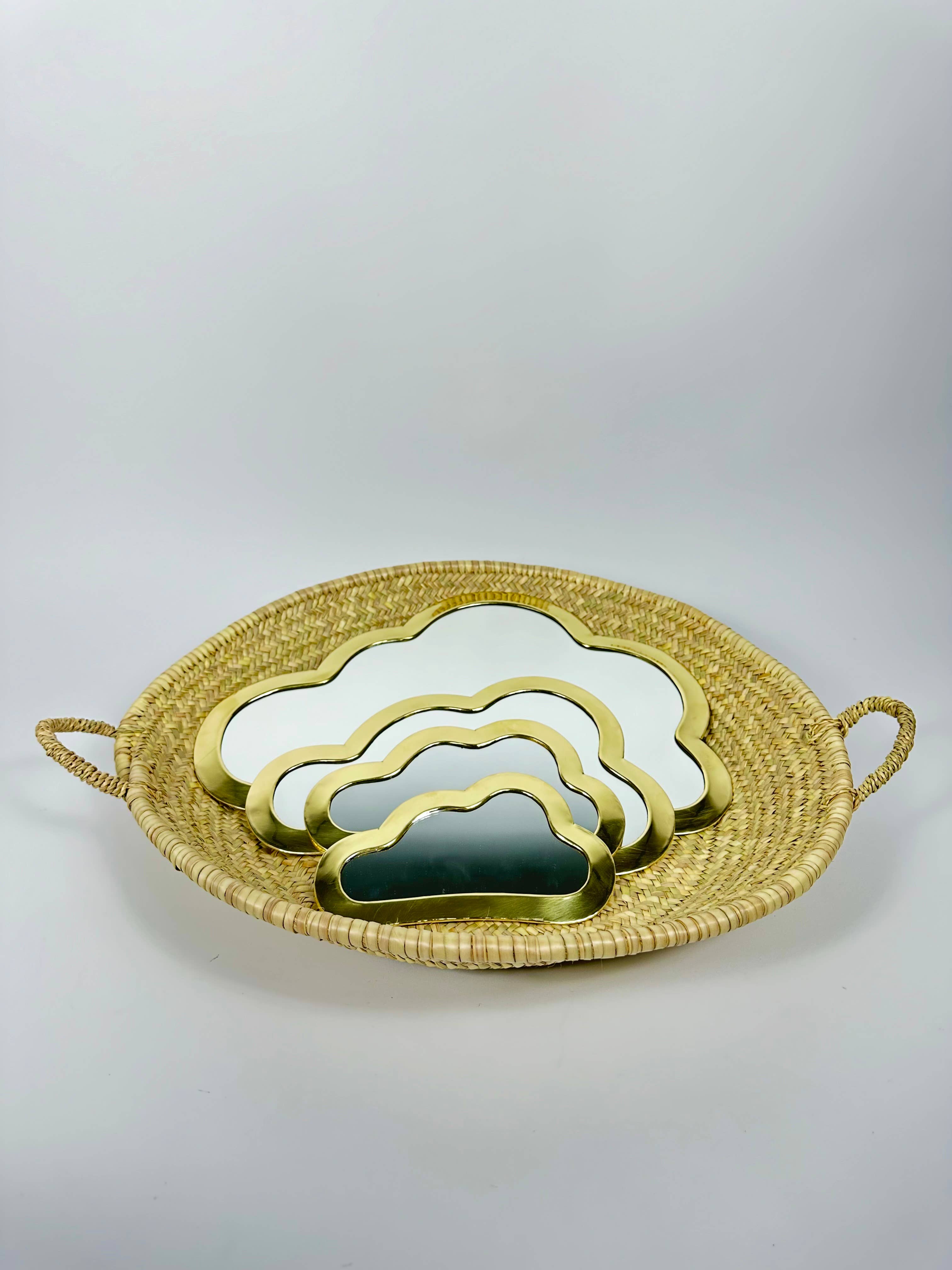 Mikwi – wholesale Väggspegel – Set med 4 molnspeglar i mässing, väggspegel för upphängning10