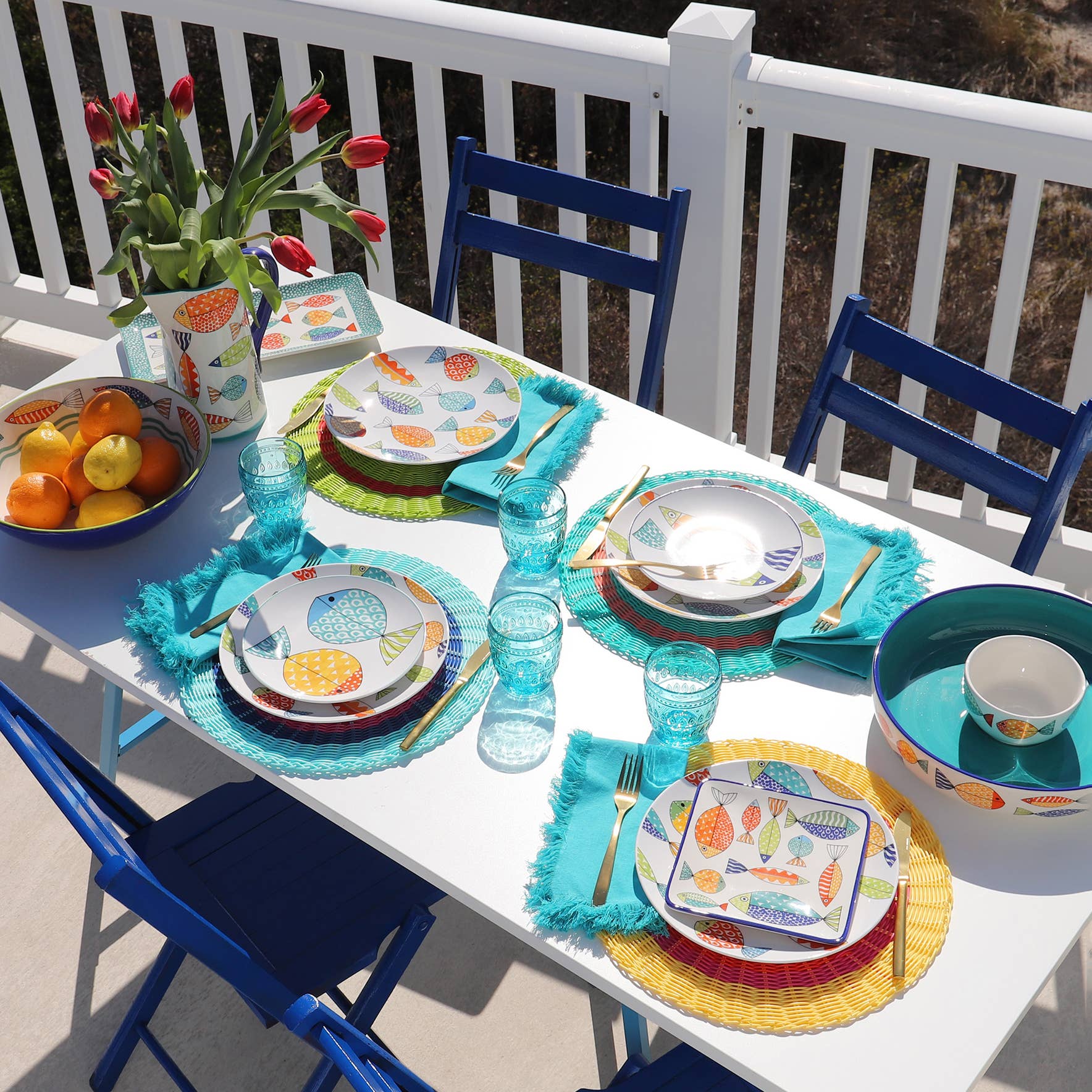 Euro Ceramica Home | ClayBarn - Wholesale Dinner Plate - FreshCatch 4 Piece Canape Plates Set3