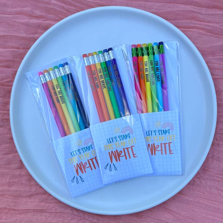 Handmade by Hammero - Wholesale Pencil - Positive Affirmations Pencils, Engraved Pencils Pack10