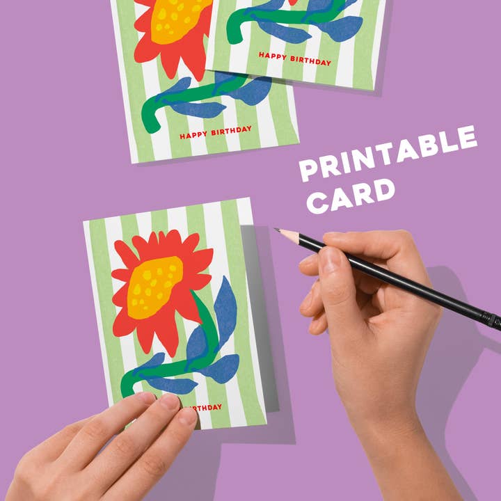 Tarjeta de felicitación digital de cumpleaños girasol para venta al por mayor de Willow Ship