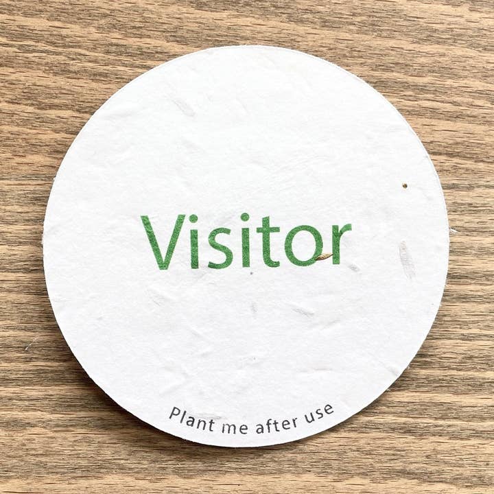 Wildflower Seeded 'Visitor' Badges - Beautiful 280gsm UK made recycled and eco friendly seed card for wholesale by Fernery Designs