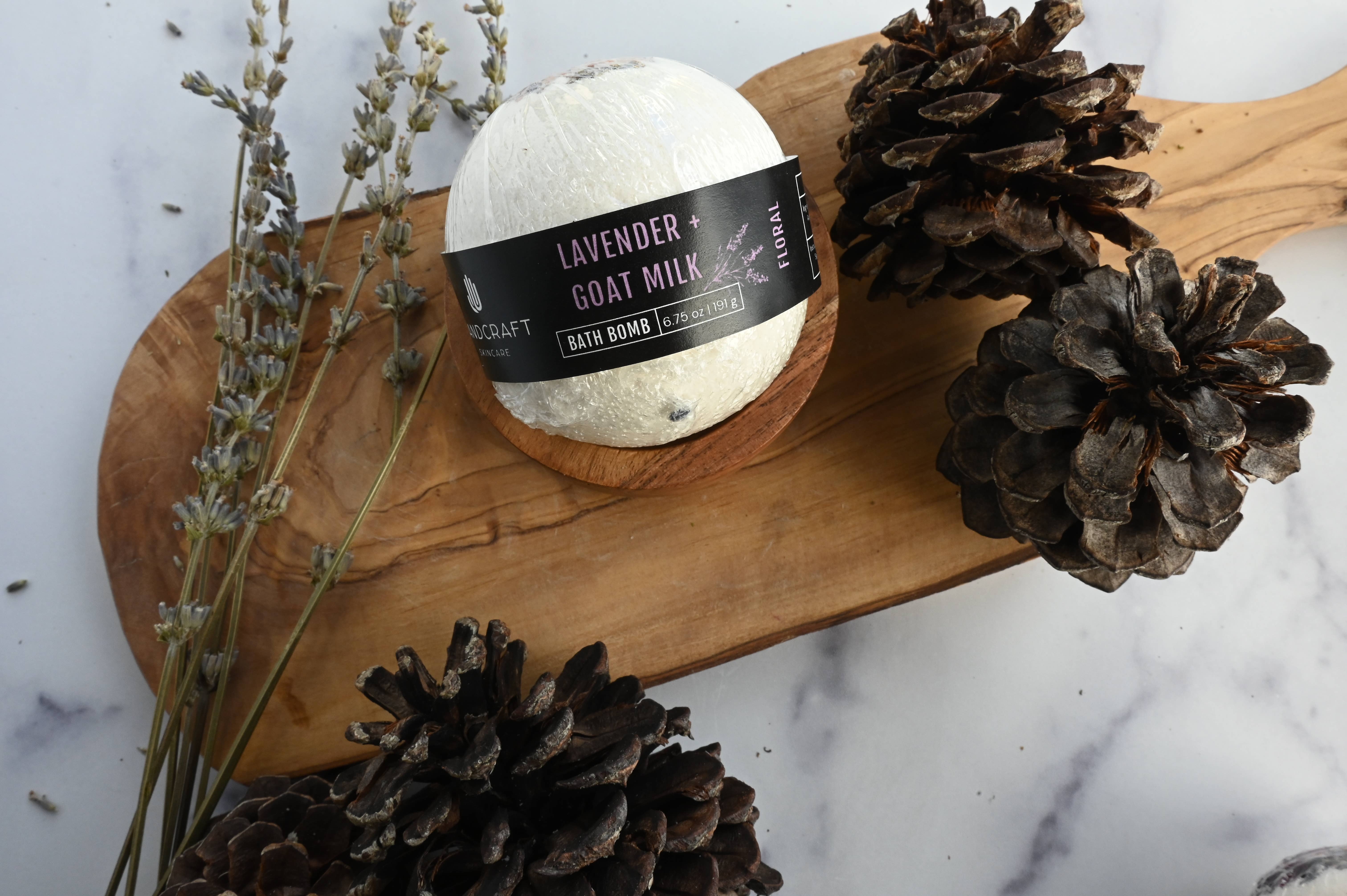 HandCraft Skincare - Wholesale Bath Bomb/Fizz - Lavender + Goat Milk Bath Bomb3