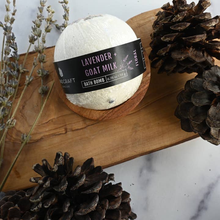 HandCraft Skincare - Wholesale Bath Bomb/Fizz - Lavender + Goat Milk Bath Bomb3