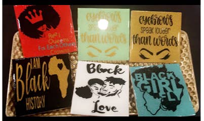 Designs By Dij - Wholesale Coasters - Custom Shimmer Glitter Coasters (Drink Accessories)