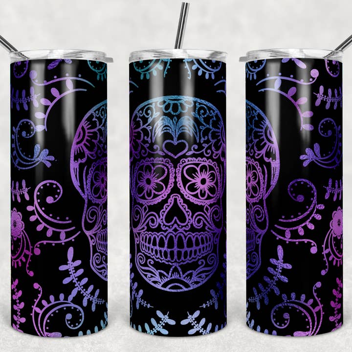 Sugar Skull, paars voor wholesale door Goalie Mom Designs