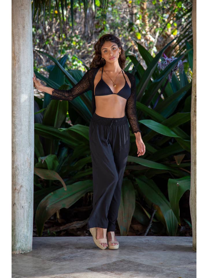 Bali Prema - Wholesale Cardigan - Women's - Summer Knit Sheer Cardigan Bolero Shrug Cover in Black7