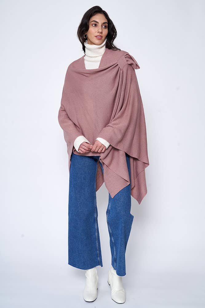 Hana - Venta al por mayor Poncho - Mujer - Ruana sólida con correa para el hombro46