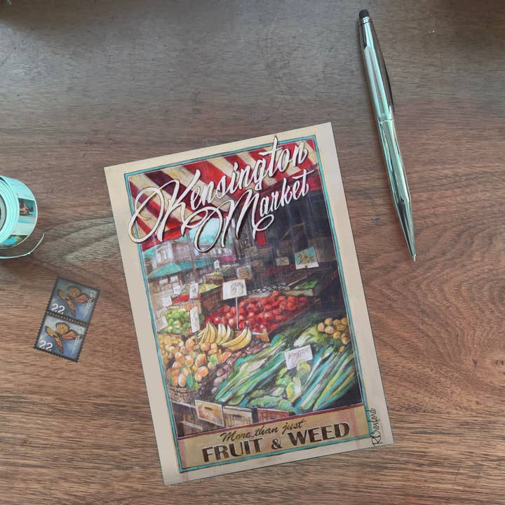 Totally Toronto Art/Sassy City Studio - Vendita all'ingrosso Cartoline - Cartolina di Kensington Market Toronto-Souvenir Regalo di Kensington3