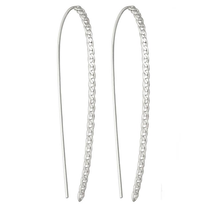 Boucle d'oreille en argent sterling rhodié pour la vente par Dlux Jewels