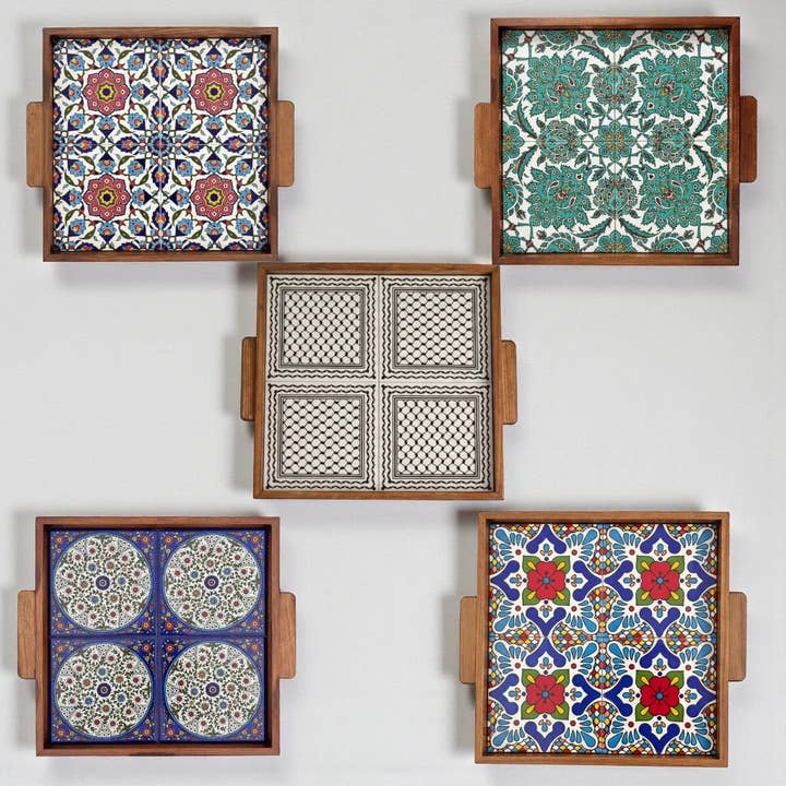 Palestinian Food Tray square 30x30x3 cm for wholesale by Watany palestinian products