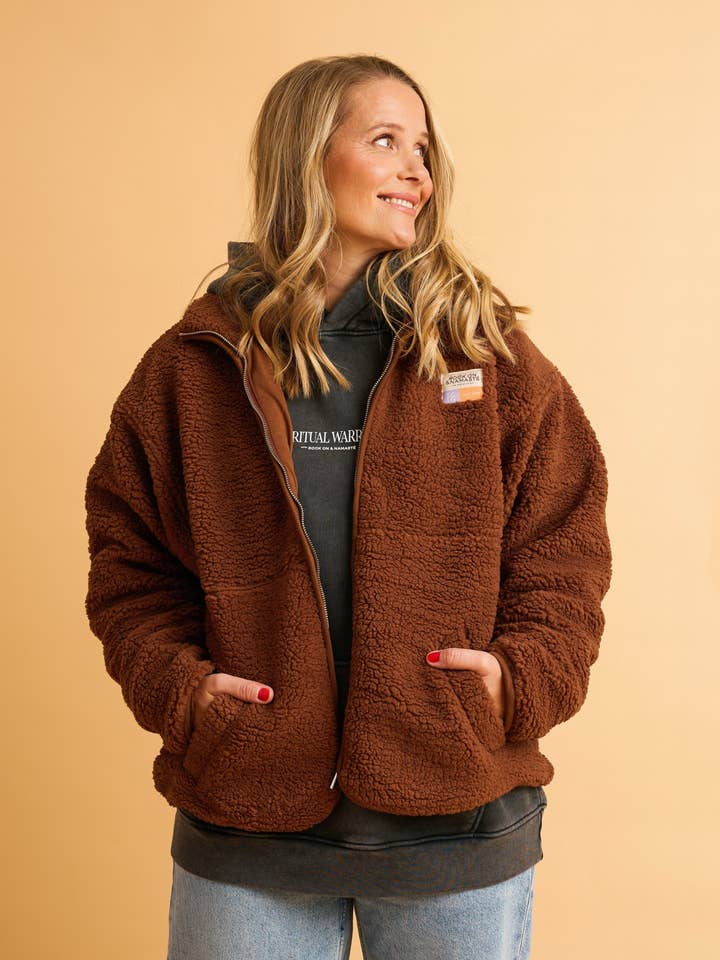 Teddyjakke RONA - Brun for engroshandel hos Rock on and Namaste