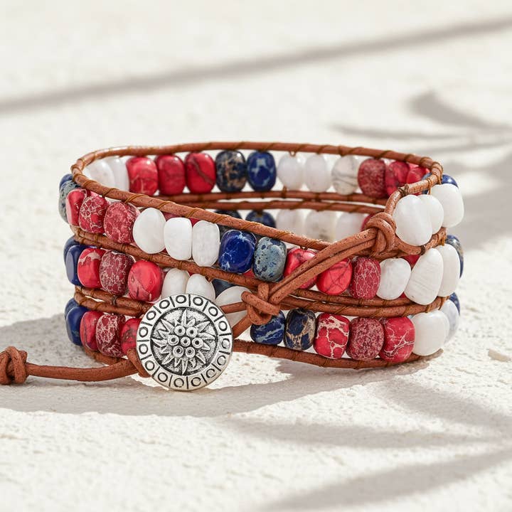 Freedom Light Wrap Bracelet Fourth of July for wholesale by Cape Diablo