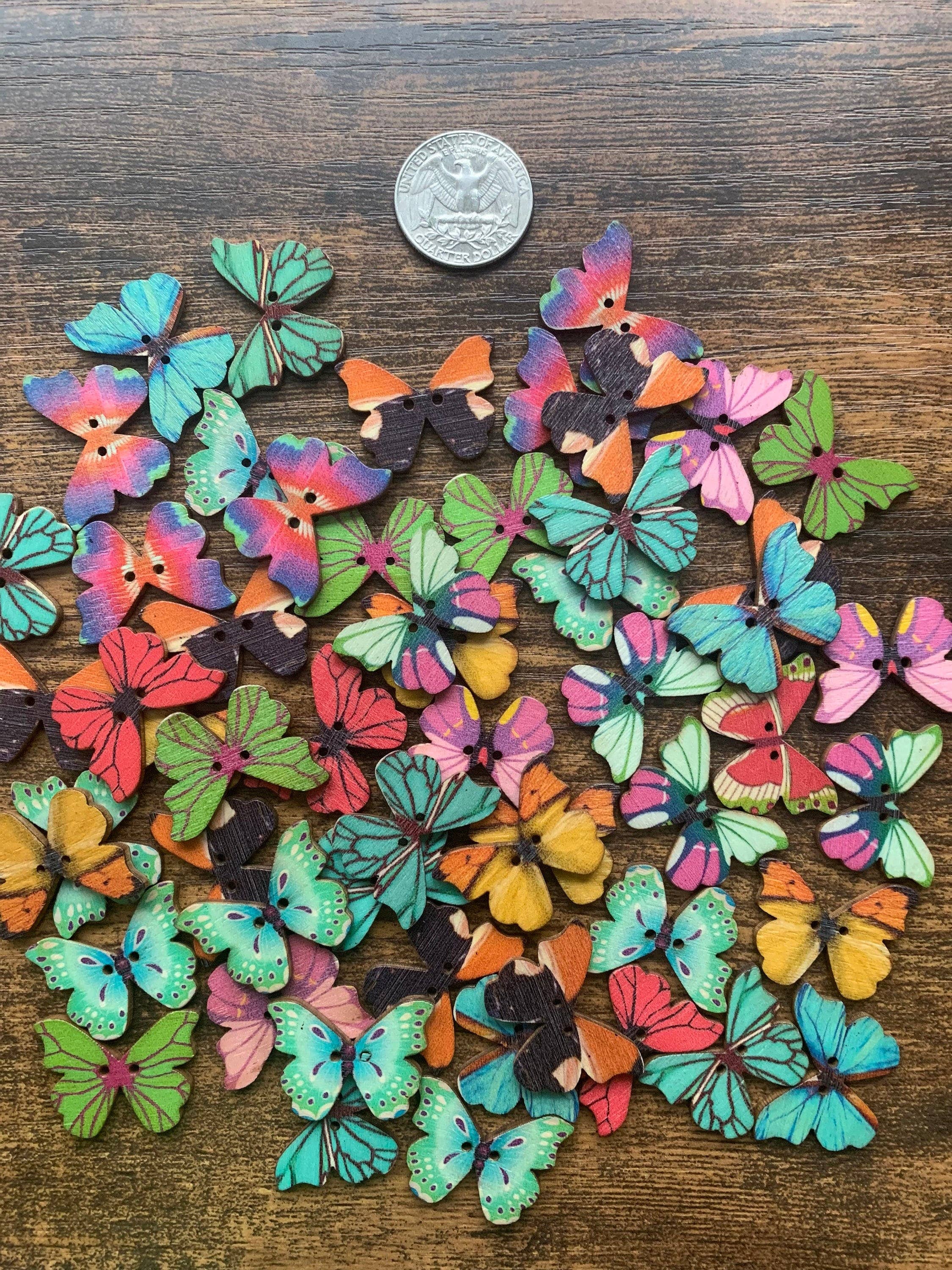 Magnifique Hearts - Wholesale Sewing Button/Snap - Wooden Butterfly Buttons - Perfect for Scrapbooking1