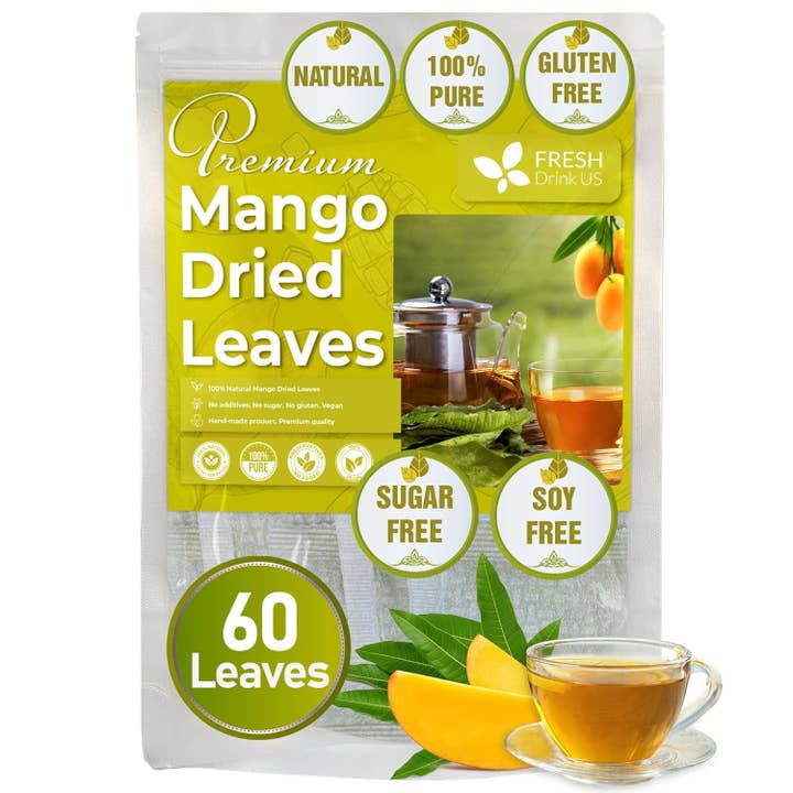 Naomi's Happy Place Shop - Wholesale Health/Detox Tea - Mango Leaf, Whole Dried Leaves, Tea Bags, Powder, 100% Natural & Pure from Mango Leaves. Mango Dried Leaves. Loose Leaf Mango Herbal Tea. Mango Leaf Tea. No Sugar, No Caffeine, No Gluten, Vegan.3