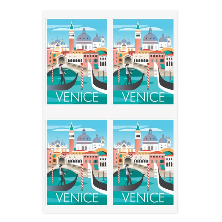 Venice Sticker Sheet for wholesale by Max & Oscar