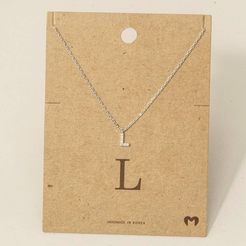 Fame Accessories - Vendita all'ingrosso Collana con ciondolo/pendaglio - Mini collana iniziale con strass29