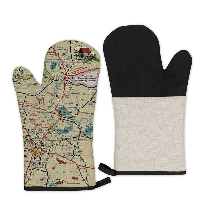 Sanford Florida Map Oven Mitt Oven Glove BBQ Glove Silicone for wholesale by Daisy Mae Designs