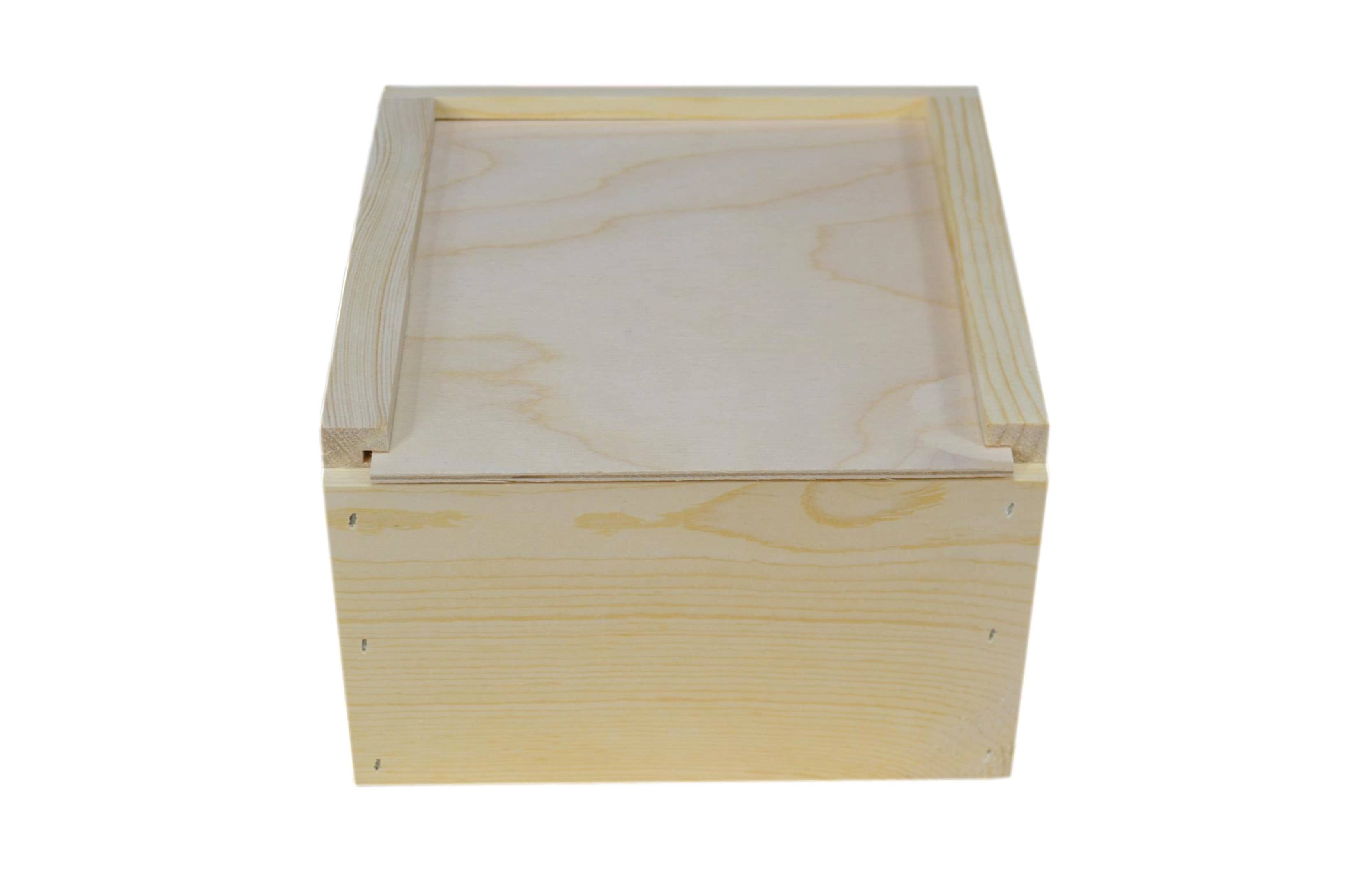 Poole & Sons Inc. - Wholesale Gift Box - Wooden Slide Top Box 8x8x5 (Bulk)1