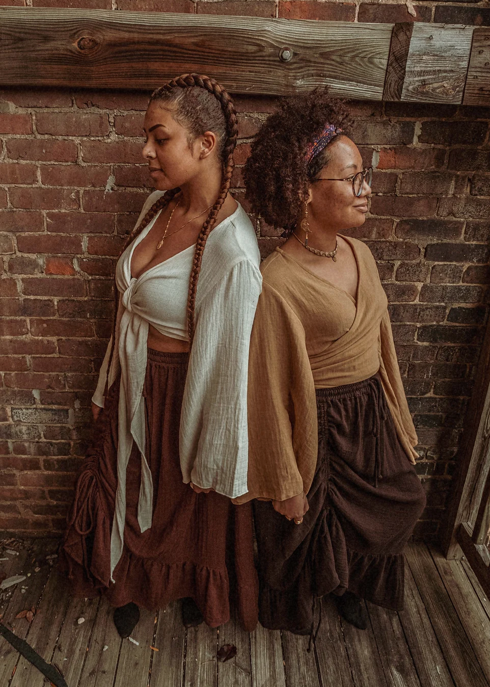 Gardenbelle Shop – wholesale Kjol - Dam – Bohemisk kjol med rynk och volang i ekologisk bomulls- och bambublandning9