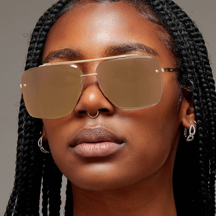 TOPFOXX - Vendita all'ingrosso Occhiali da sole - Unisex - Bella Specchiato Bronzo - Occhiali da Aviatore Senza Grovigli5