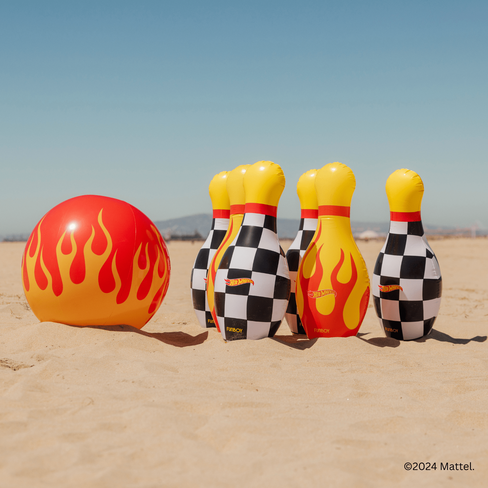 FUNBOY - Wholesale Inflatables - FUNBOY x Hot Wheels Checkered Flame Backyard Bowling Set1
