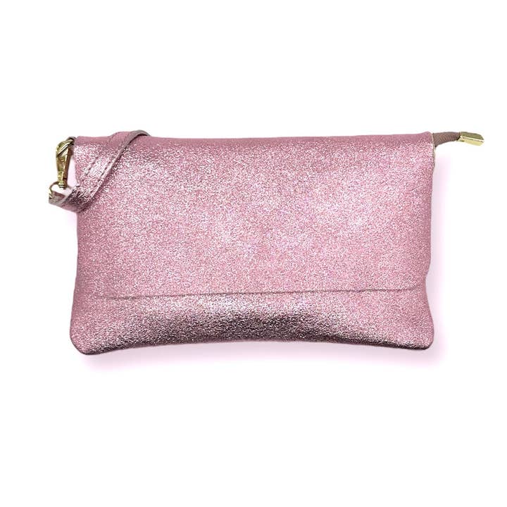 Chenson & Gorett - Wholesale Shoulder Bag - Women's - Leather Envelope Bag with Metallic Effect for Women. Love14