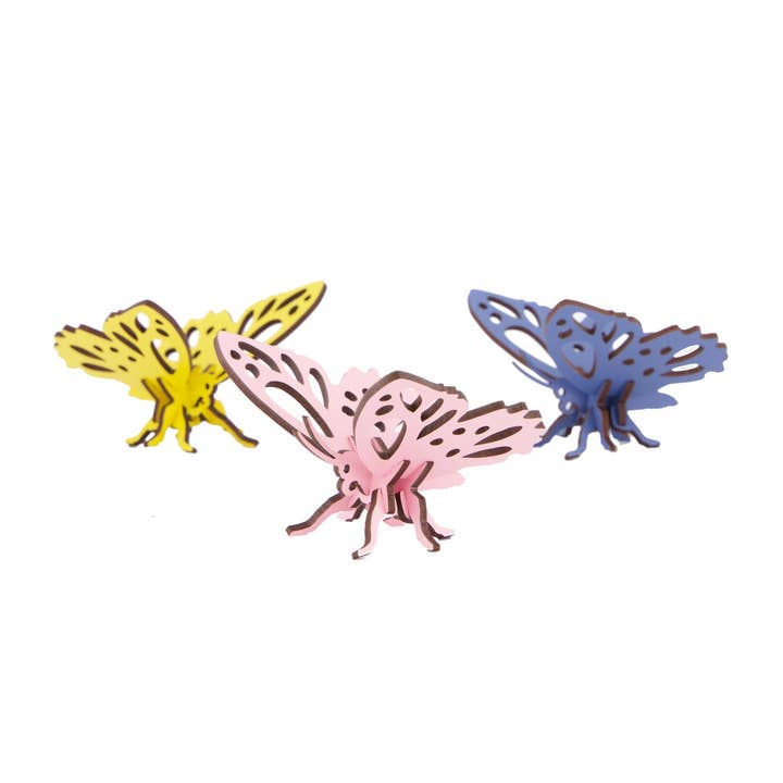 Butterfly Wooden Kitset (Small), 3D Puzzle for wholesale by LITTLE AND WOOD