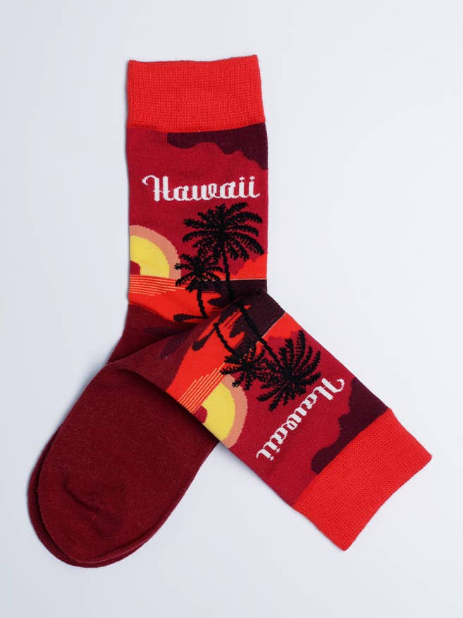Chaussettes Hawaï Sunset Tropical Crew pour enfants pour la vente par Just Fun Socks