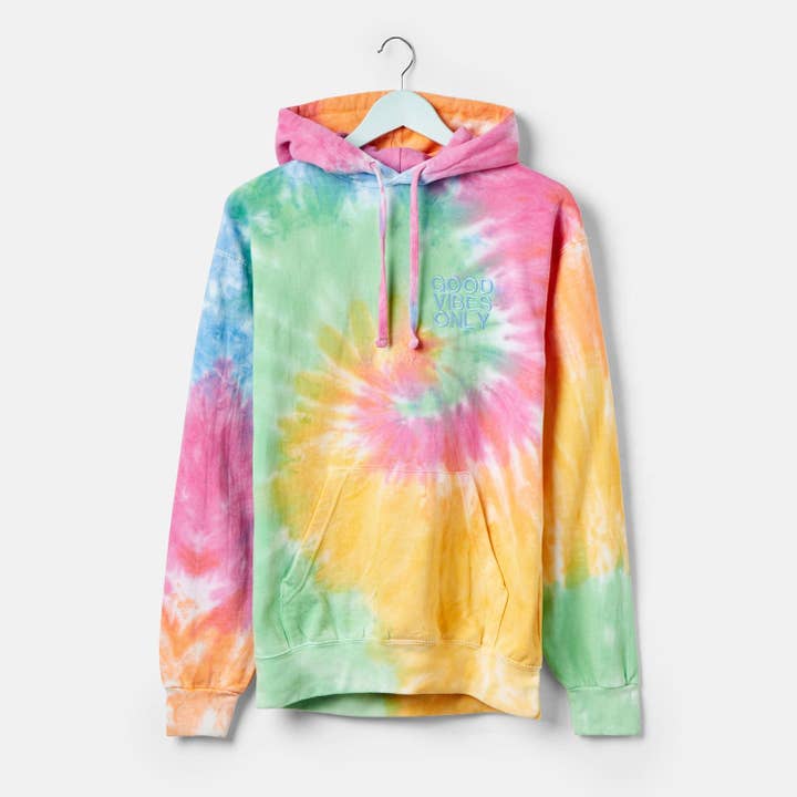 Sudadera con capucha con efecto tie dye Good Vibes Only Eternity para venta al por mayor de Mini Kings and Queens