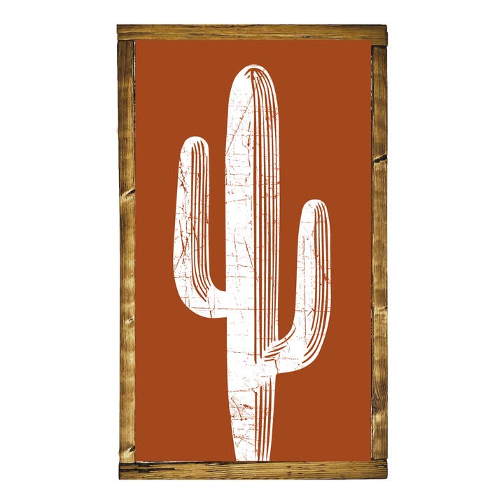 Southern Mesa Trading Co. - Venta al por mayor Letreros - Arte de Pared de Madera de Cactus Saguaro en Óxido