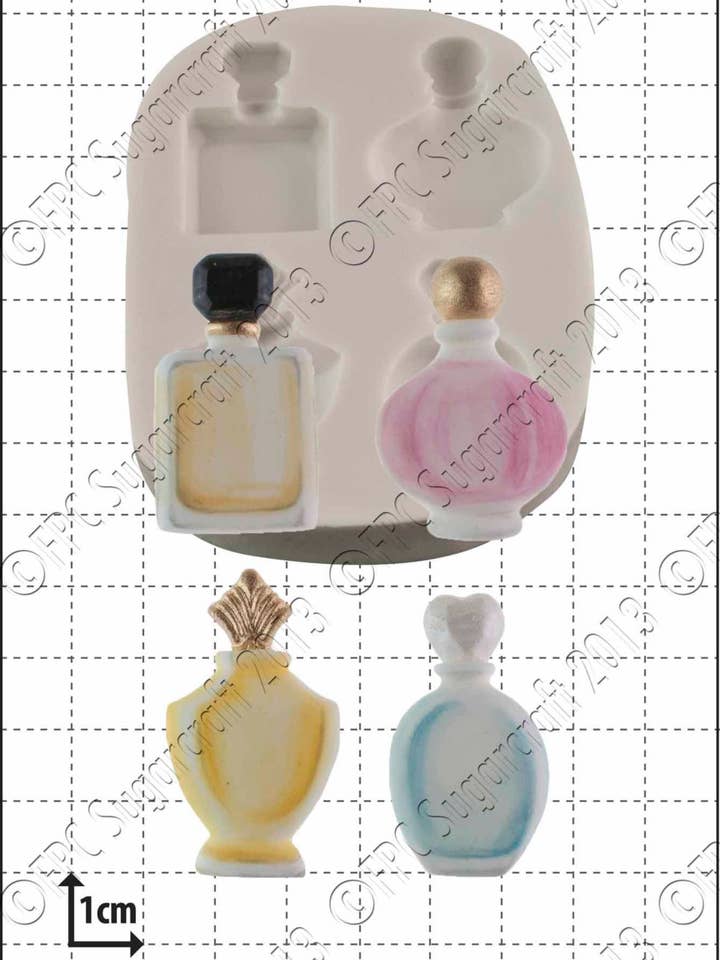 Perfume Silicone Mould (Mold) - 'Perfume Bottles' for wholesale by FPC Sugarcraft