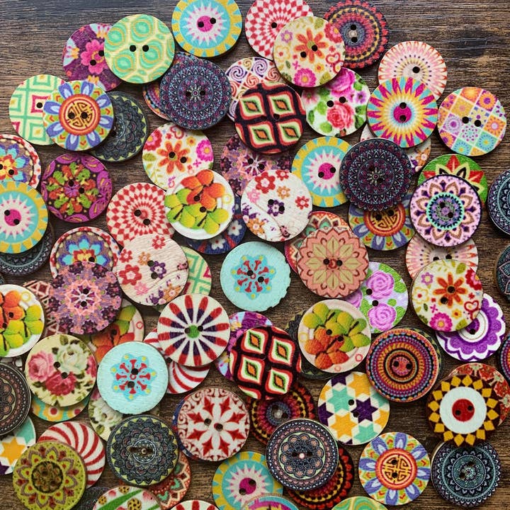 Mix Of Colorful, Wooden Buttons / 0.6, 0.75, 1 Inch Sizes / and other Purchase Wholesale buttons galore. Free Returns & Net 60 Terms on Faire trending on Faire.