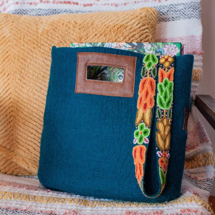 Fibres of Life - Wool & Felt - Wholesale Tote Bag - Women's - Felt & Leather Tote w/ Strap | Crossbody Bag | Wool Tote Bag14