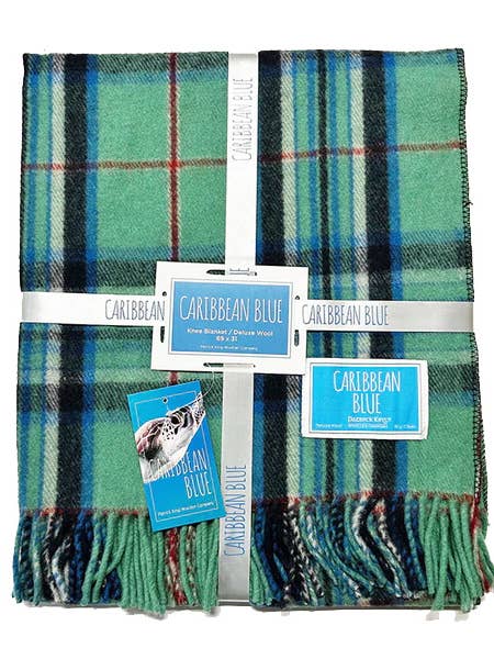 Caribbean Blue Deluxe Wool Knee Blanket for wholesale by Patrick King Woollen Company