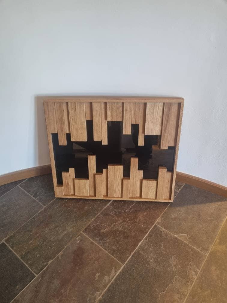 Woodequipment24 - Vendita all'ingrosso Decorazione da parete 3D - Murale 3D da parete “Stabka” in legno massello di quercia fatto a mano1