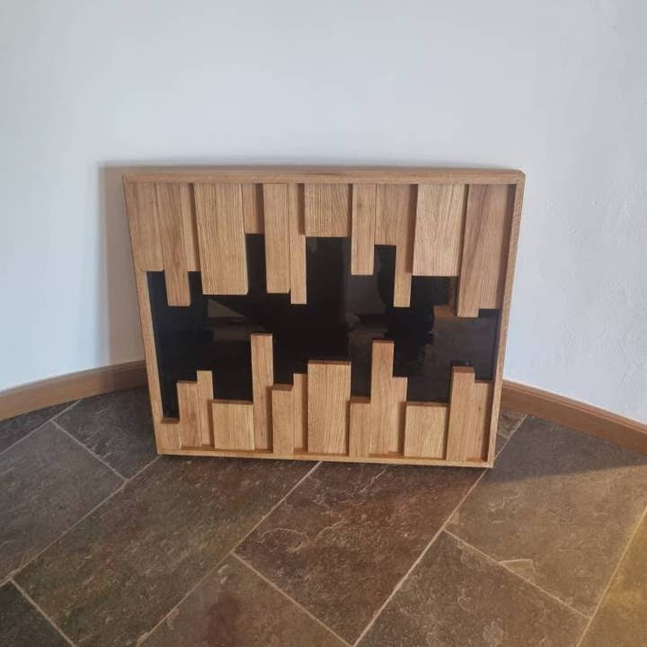 Woodequipment24 - Vendita all'ingrosso Decorazione da parete 3D - Murale 3D da parete “Stabka” in legno massello di quercia fatto a mano1