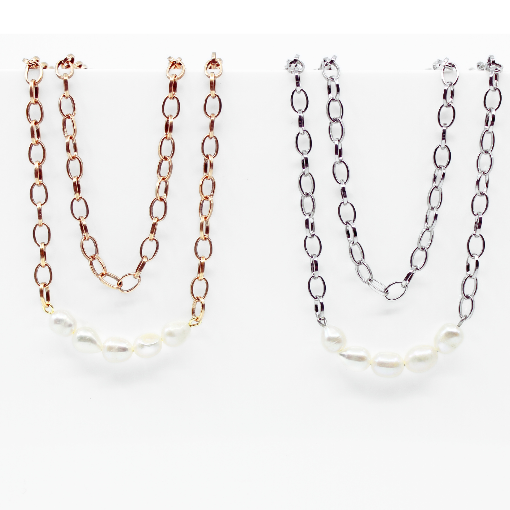Katia Designs - Wholesale Link & Chain Necklace - Pearl Layering Chain Necklace5
