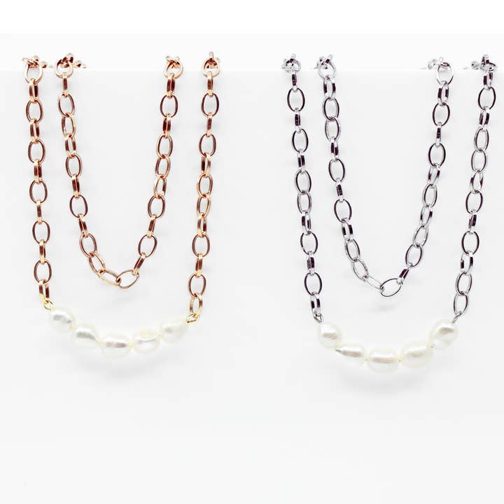 Katia Designs - Wholesale Link & Chain Necklace - Pearl Layering Chain Necklace5