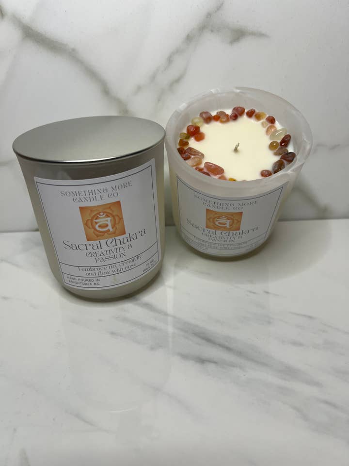 Sacral Chakra reiki Candle for wholesale by Something More Candle Co.
