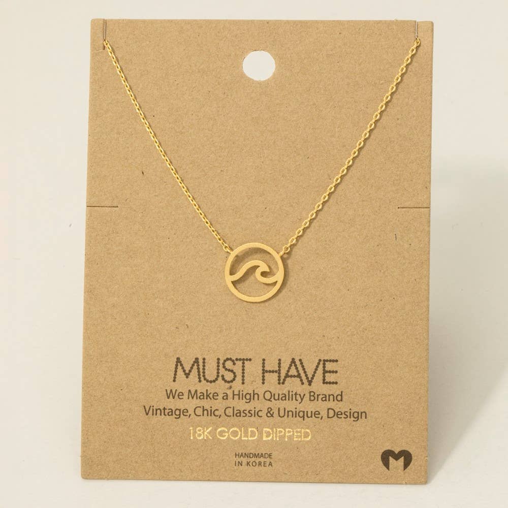 Fame Accessories - Vendita all'ingrosso Collana con ciondolo/pendaglio - Collana con ciondolo a forma di onda1