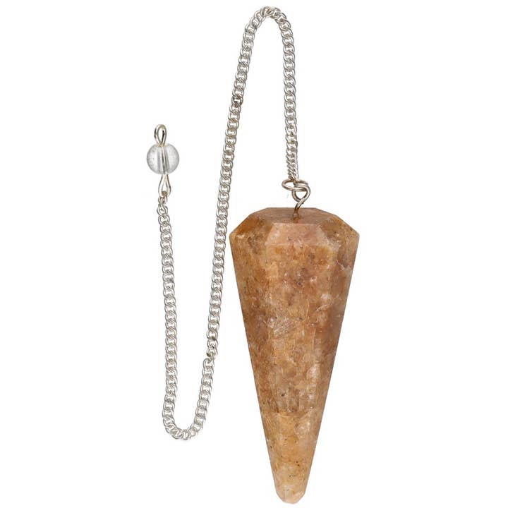 Faceted Orange Quartz Pendulum (FAC22) for wholesale by Vives de la Cortada S.L